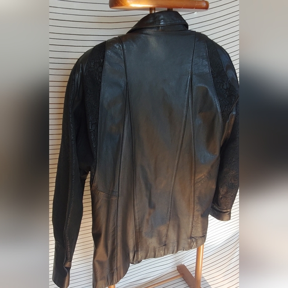 VINTAGE LEATHER COAT 90S large - Picture 2 of 11